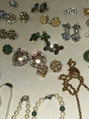 Vintage Jewelry Lot Mixed Estate 1950s+ Silver Jade Pearls Rings Earrings