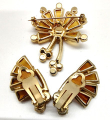 Juliana D&E Topaz Colored Keystone and Chanton Brooch and Earrings!