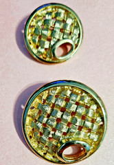 Vintage Sarah Coventry Brooches Basket Weave -Set of two 1.5 inches and .5in