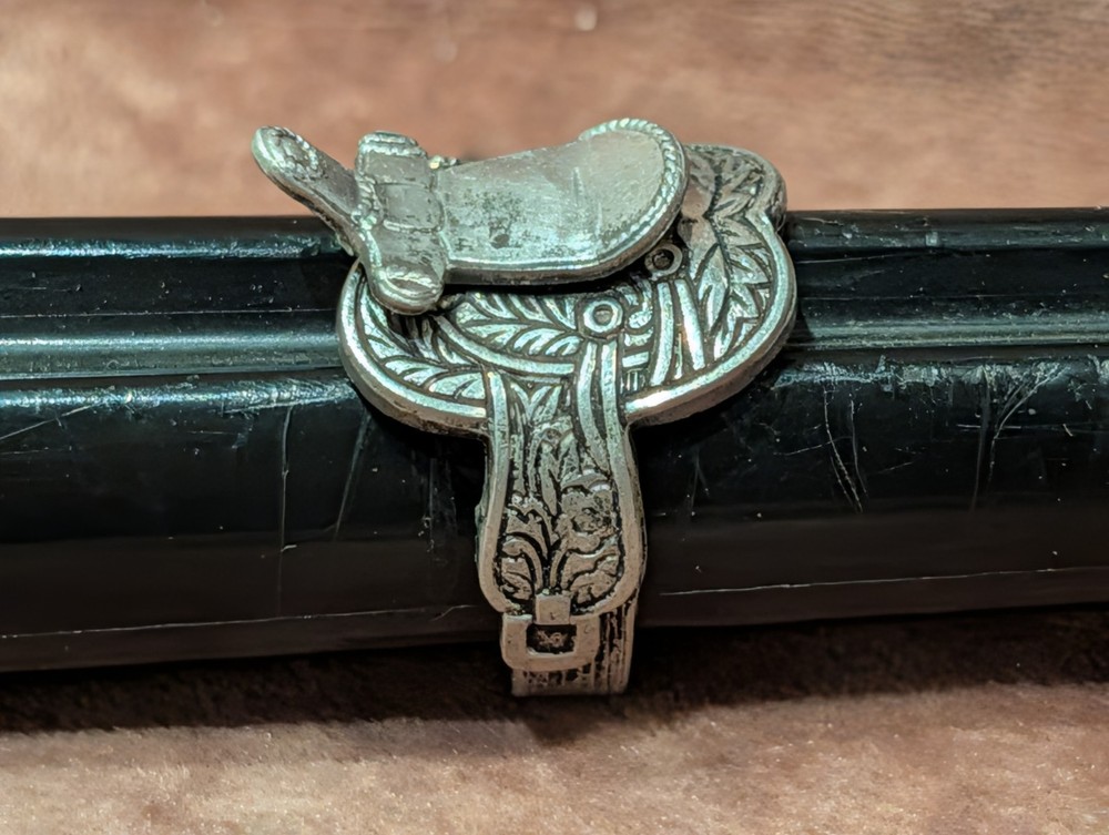 Vintage Silver Toned Aluminum Ornate Horse Saddle Seat Ring 9.5 Adjustable Japan