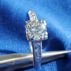 Original EARTH MINED DIAMOND Deco Engagement RING Vintage PLATINUM Solitaire 1 C