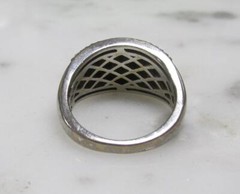 Vintage Sterling Silver .185ctw Diamond Band Ring ~ Size 6.75 ~ 6.2g ~ 7-H405