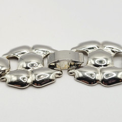 Professional Career Silver Tone Flat Link Chunky Wide Style Necklace 18 Inch