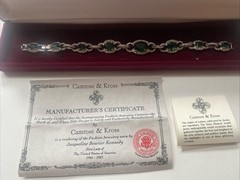 Camrose & Kross Jackie Kennedy Emerald And Silver Oval Link Bracelet JBK