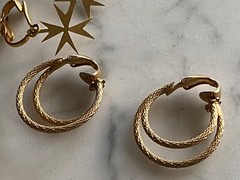 Vintage Jewelry lot goldtone earrings 14 pairs hoop box stars dangle