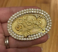 Monogram Brooch H.G&J Gold Tone Initials H G J Pin Vtg Letters 2 Pc Rhinestone