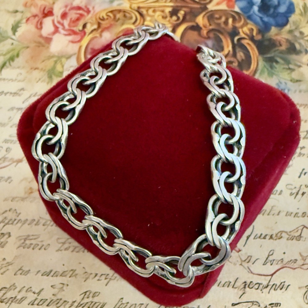 Fabulous 925 Sterling Silver Bracelet – 8.75″ – Vintage Eastern Europe #2048