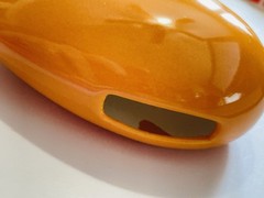 Vintage Solid Orange Heart Scarf Ring Large Ceramic 3.5″ x 3″