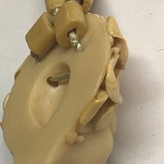 June Metaxides Art Nouveau Necklace Resin Figural Beauty Female Pendant Signed