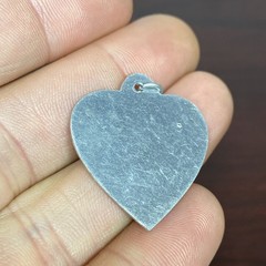 Vtg Unsigned Aluminum Sweetheart Heart Tag Charm or Pendant NO Engraving BLANK