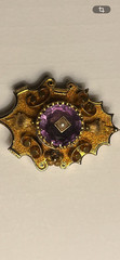 Antique Victorian Amethyst and Seeded Pearl Brooch 1870