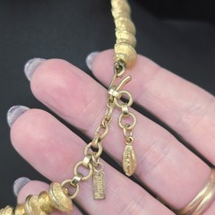 Rare Monet Gold Plated Choker Statement Necklace 16″ 1940s-1950’s Retro Spike