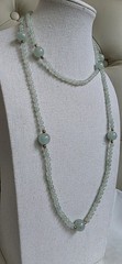 Vintage Jadeite Jade Endless Bead Necklace 35” Celadon Estate Hand Strung