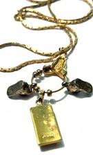 Vintage Signed Monet Gold Tone Charm Holder Necklace Monet Charms
