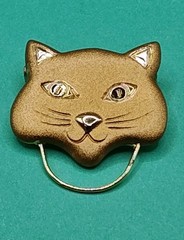 Vintage Witchy Cat Brooches Lot 5 MCM Mini Kitten Cat Moon Hanging Pin Halloween