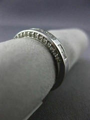 ESTATE .99CT ROUND & PRINCESS DIAMOND 14K WHITE GOLD 3D WEDDING ANNIVERSARY RING