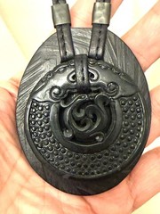 Gerda Lynggaard Monies Leather , Ebony Wood & Black Onyx Pendant Necklace