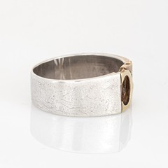 70s Vintage Cartier Ring Sz 7 CC Logo Sterling Silver 18k Gold Band Signed