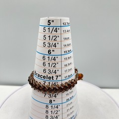 Vintage Brown Crystal Beaded Bangle Bracelet Retro Earth Tone Statement Jewelry