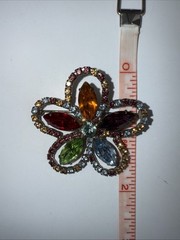 Multi Colored Marquee Crystals Prong Set Floral Design 4I