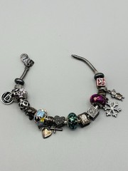 Vintage Michael Anthony MA Sterling Silver Slide Charm Bracelet 16 Charms, 45.8g