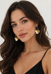Vintage Style Golden Filigree Layered Flower Hoop Earrings