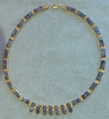 Vintage Native American Lapis Choker Necklace ~ 925 Sterling Silver ~ 78.9 Grams