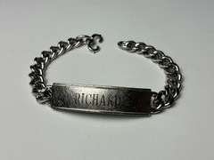 Vintage 925 ID Bracelet Signed Elco Sz7.5 Sterling Silver 9mm 38 Grams – Richard