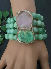 ESTROSIA Milano Italy Semi-precious Gemstone Multi-strand Bracelet
