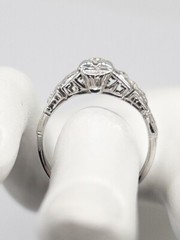 Antique 1920s RING O ROMANCE .40ct Old Mine Cut VS G Diamond 19k White Gold Ring