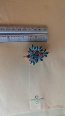Vintage Enamel Holly Berry Christmas Tree Brooch