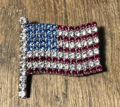 U.S. AMERICAN FLAG RHINESTONE PIN BROOCH PATRIOTIC