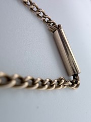 Antique 10K Gold Curb Link Necklace 15” Barrel Clasp Victorian Estate Chain
