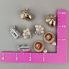 Vintage Clip On Earrings Lot of 4 Marvella Napier Sarah Coventry Faux Pearl