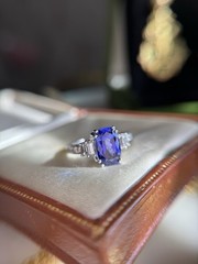 Tanzanite Diamond Ring in 14k White Gold