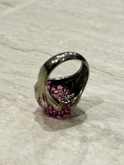 VTG Pink Topaz Ring Cluster 925 Sterling Silver Size 7.75 Estate Floral Bouquet