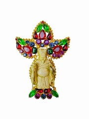 MOANS Couture 18K Gols Plated Emperor Crystal Brooch