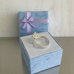 Vintage Mercury Mist Topaz Radiant Cut Solitaire Ring 925 Sterling Silver Size 8