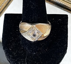 Vintage 10k Gold Filled Faux Diamond With Rhinestones Statement Ring11.75