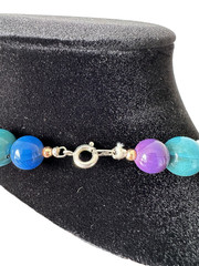 Vintage 1980’s Vibrant Multi-color Beaded Lucite or Acrylic Resin Necklace