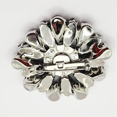 Possible D&E Juliana Green Smoky Navette Rhinestone Starburst Brooch Unsigned