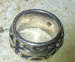 ⚜️ VINTAGE 70s GOTHIC 925 STERLING SILVER Wide Band ARTISAN Ring ESTATE FIND ⚜️