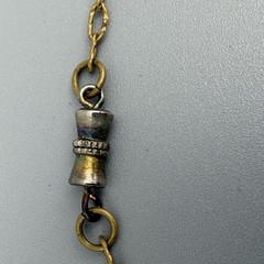 Blue Tulip Beaded Necklace Gold Tone Chain Dainty Charm Vintage 14”