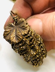 Lot 5 Vtg Gold & Copper Tone Jewelry Brooches Clip Earrings Western Germany Etc.