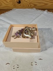 Kirks Folly Swan Princess Winged Fairy Brooch Pin Enamel Crystals Gold Tone
