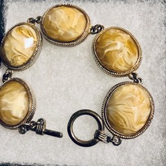 Victorian 5 Agate Stone Bracelet The Encasements Aren’t Magnetic Needs Cleaned