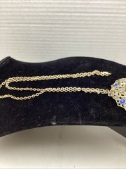 Vintage MCM Domed Necklace Blue Marbled Amazing Necklace – Germany