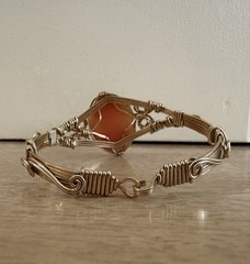 RETIRED Ronaldo Designer Jewelry Cameo Wire Wrapped Bracelet 7″ M 14K Gold