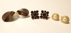 Signed Napier Earrings Lot of 3 Vintage Clip Screw On and Pierced