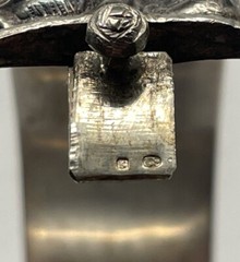 Antique Silver Plated 3-D Art Nouveau Hinged Cuff Bracelet Hallmarked